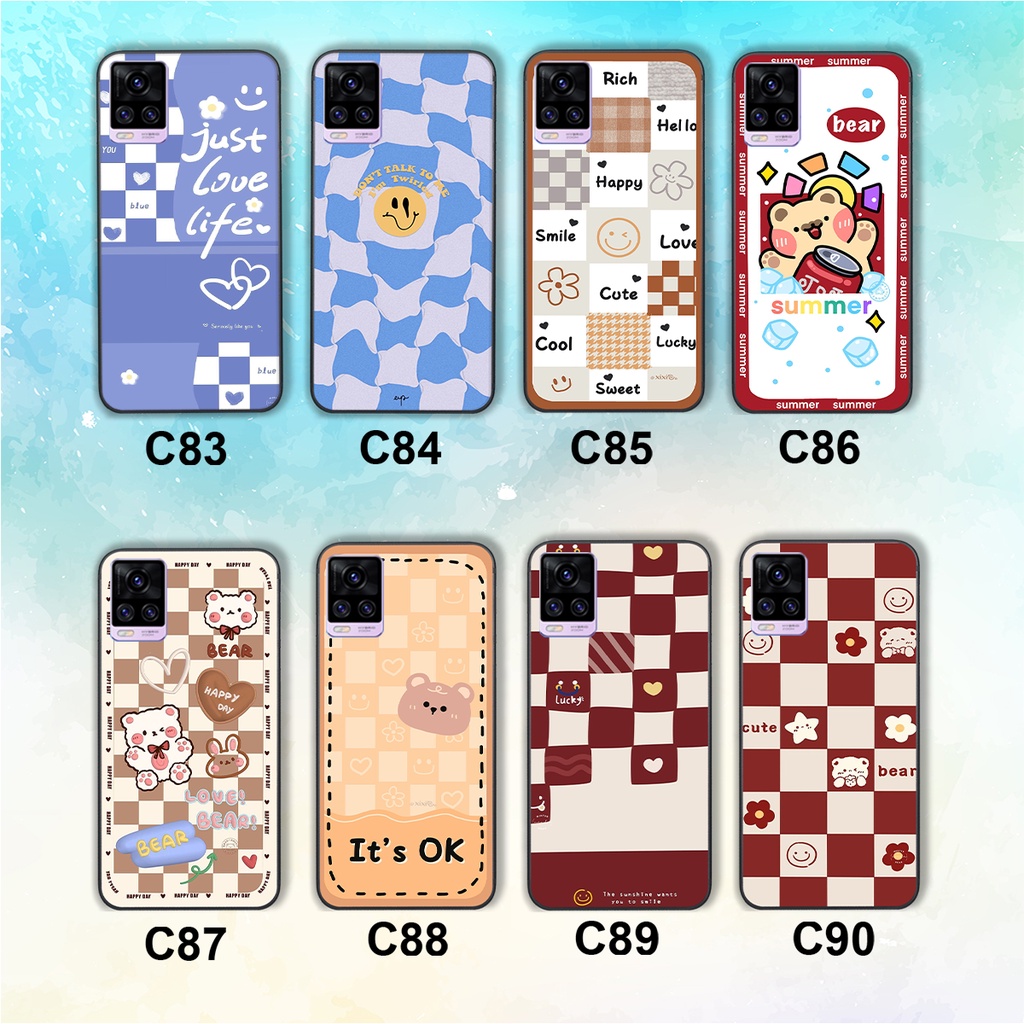 Ốp lưng Vivo V20 trái tim hình gấu cute cá tính, giá rẻ, cực bền