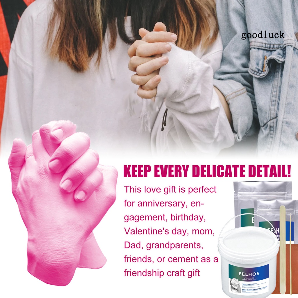 Bộ khuôn đất sét tạo hình bàn tay 3D DIY cho cặp đôi