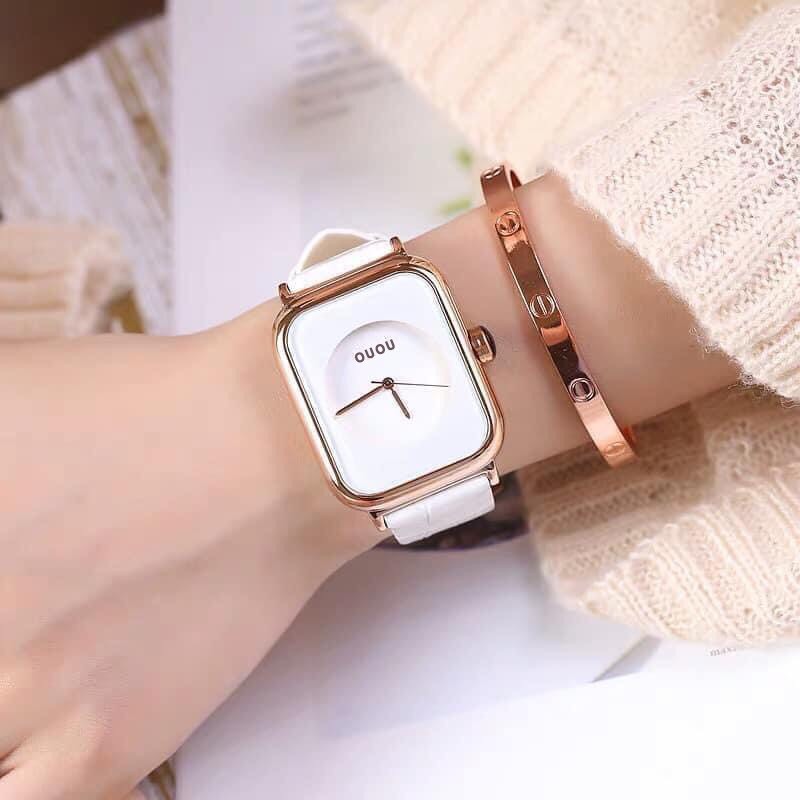 Đồng hồ thời trang nữ OUOU OU01 dây da êm tay, nhiều màu dể dạng phố đổ | BigBuy360 - bigbuy360.vn