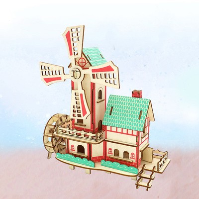 Đồ chơi lắp ghép gỗ 3D Mô hình cối xay gió