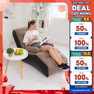 Ghế Hơi Tựa Lưng Thư Giãn - Ghế Sofa Hơi Tựa Lưng Bọc Nhung Cao Cấp KÈM BƠM ĐIỆN