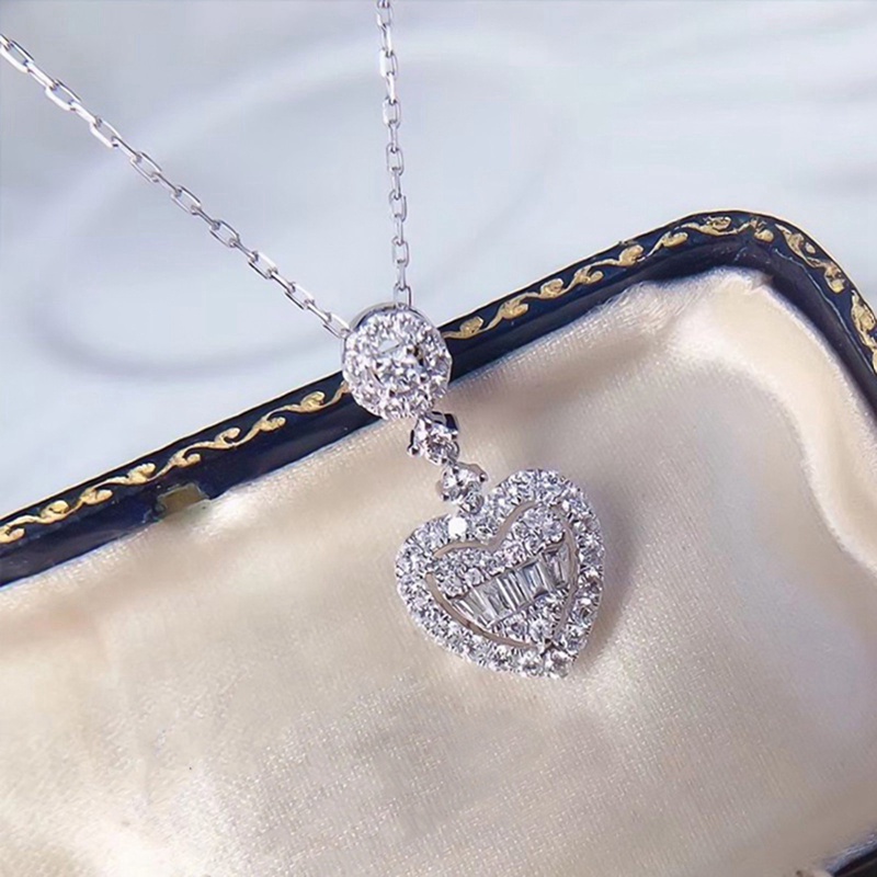 Vòng cổ Mặt Trái Tim Đính Đá CZ Thời Trang Cho Nữ