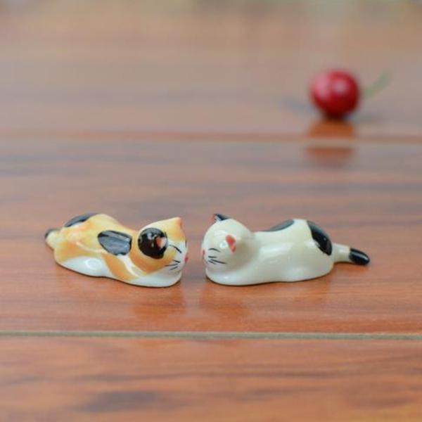Đế gác đũa sứ hình mèo dễ thương