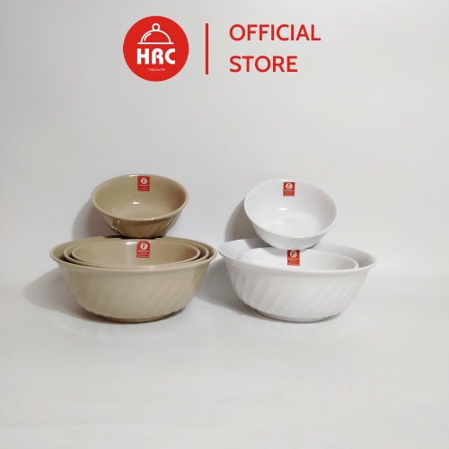 Bát, tô canh nhựa melamine cao cấp đủ size 2 màu Nâu đá và Trắng