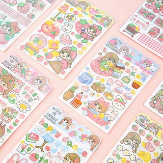 Set 4 tấm sticker trang trí hình bé gái dễ thương