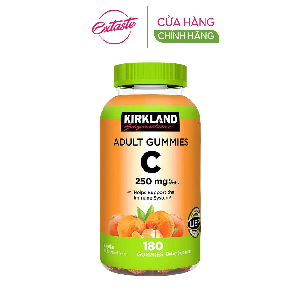 Kẹo dẻo bổ sung vitamin c Kirkland Signature adult gummies 250mg trắng da, chống lão hóa 180 viên