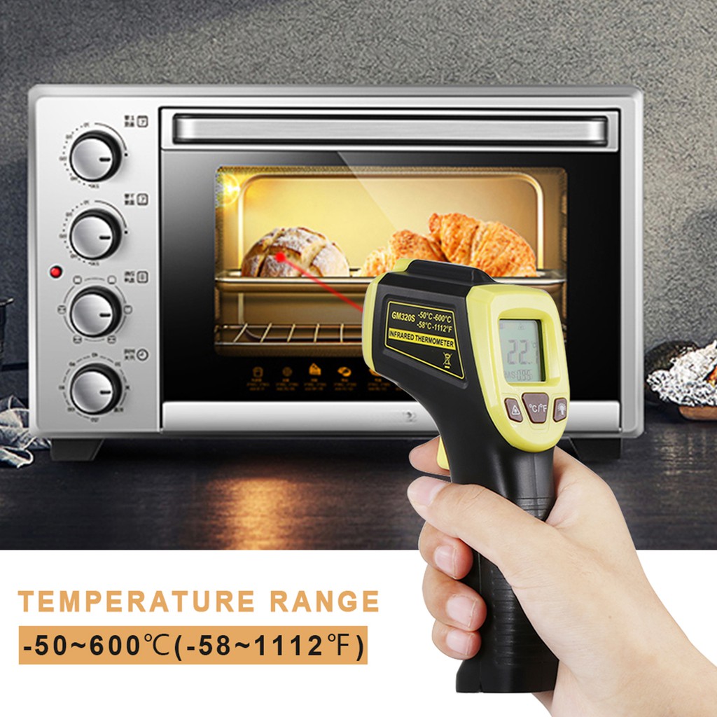 Súng Đo Nhiệt Độ Bằng Laser - 58 ° F Sang 1112 ° F  Kèm Màn Hình Lcd Chất Lượng Cao