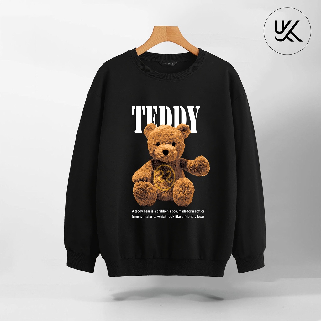 Áo Nỉ Sweater TEDDY oversize, Chất Nỉ Bông cao cấp, Dài Tay Form Rộng, Unisex Nam Nữ. KKimShop
