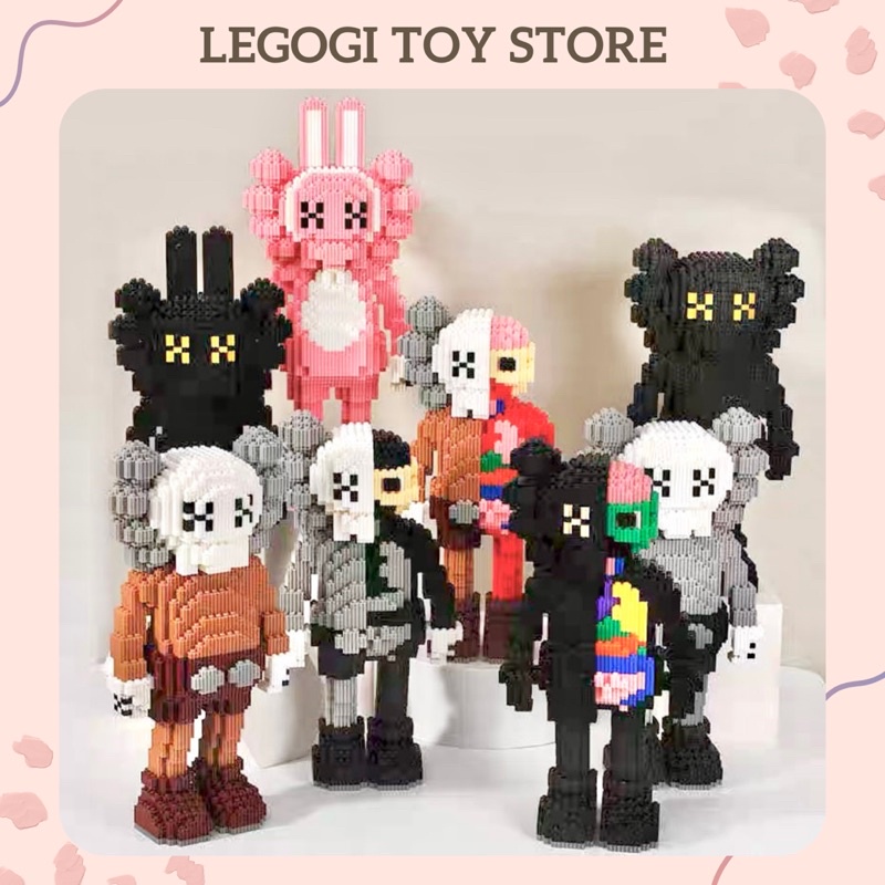 Đồ chơi xếp hình Legogi KAWS 35CM gạch răng cưa mô hình lắp ráp trưng bày phòng quà tặng sinh nhật
