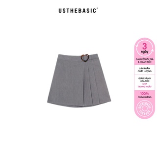 Usthebasic - Chân váy Heart Belt Half Pleated Skirt