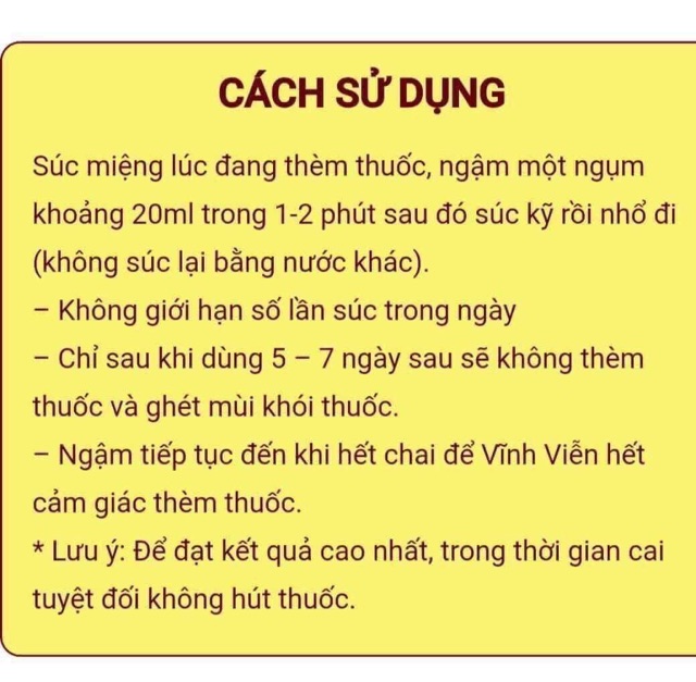 [ Mua lẻ giá sỉ ] Nước súc miệng cai thuốc lá thuốc lào vĩnh viễn Xuân Vinh 400ml