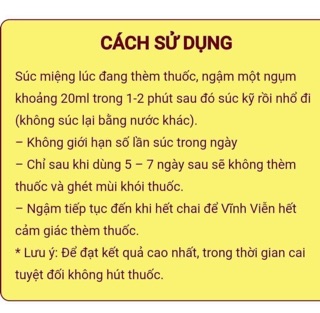 Nước Súc Miệng Xuân Vinh cai thuốc