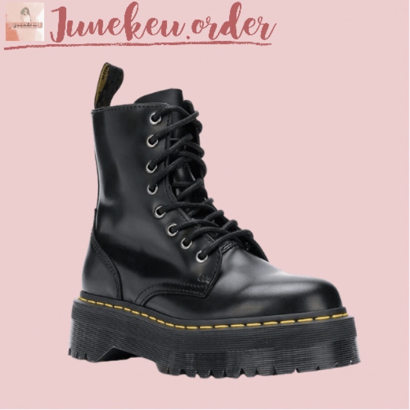 Giày boot ulzzang nữ có khoá chỉ vàng đế dày bốt boots ulzzang