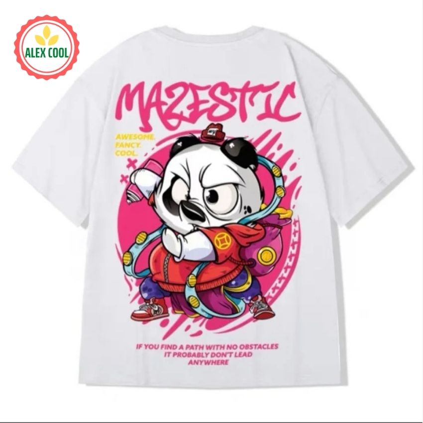 Áo thun nam nữ áo phông nam tay ngắn cổ tròn chất cotton co giãn 4 chiều hình gấu võ thuật panda siti mart