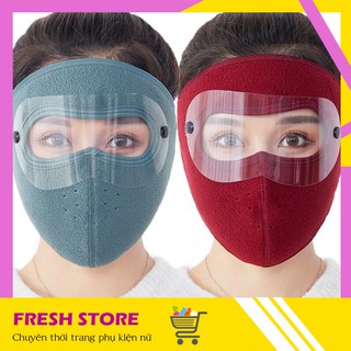 Khẩu Trang Ninja Nin Ja Vải Nỉ Nam Nữ Trùm Kín Mặt Chống Nóng Chống Bụi Chống Lạnh Có Kính - FreshStore