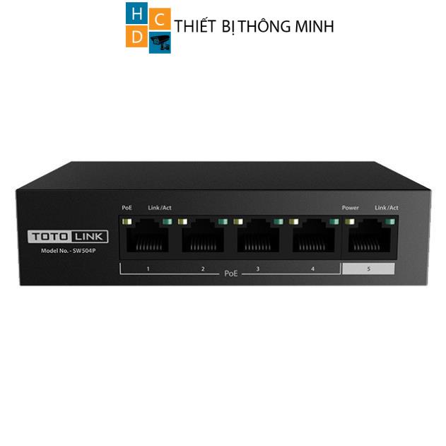 Switch PoE 5 Cổng 10/100Mbps TOTOLINK SW504P - Hàng chính hãng