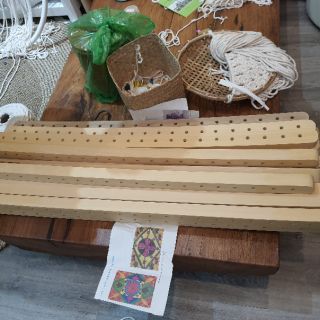 Cặp gỗ làm võng macrame +khoen võng