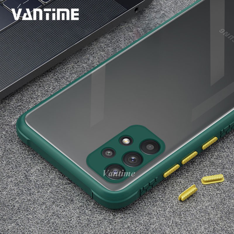 Vantime cho Samsung Galaxy A52 / A52s 5G Bảo vệ máy ảnh Vỏ điện thoại chống va đập trong suốt Vỏ khung chống trượt Lưng