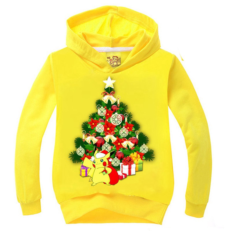 Áo hoodie tay dài in hình quả pokomon cho bé