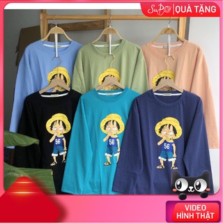 Áo thun tay dài, in luffy , form rộng, Nam nữ đều mặc được (Supo Shop)