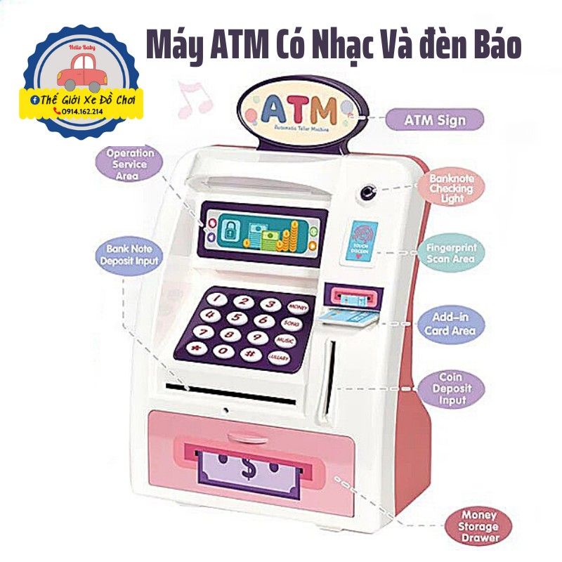 Máy rút tiền ATM được thiết kế gọn gàng, xinh xắn poli /robot poli car
