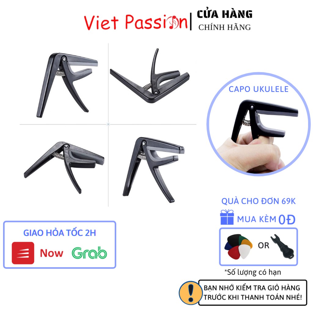 Kẹp capo ukulele guitar acoustic chỉnh tông dành cho mọi đàn bền đẹp, chắc chắn Viet Passion