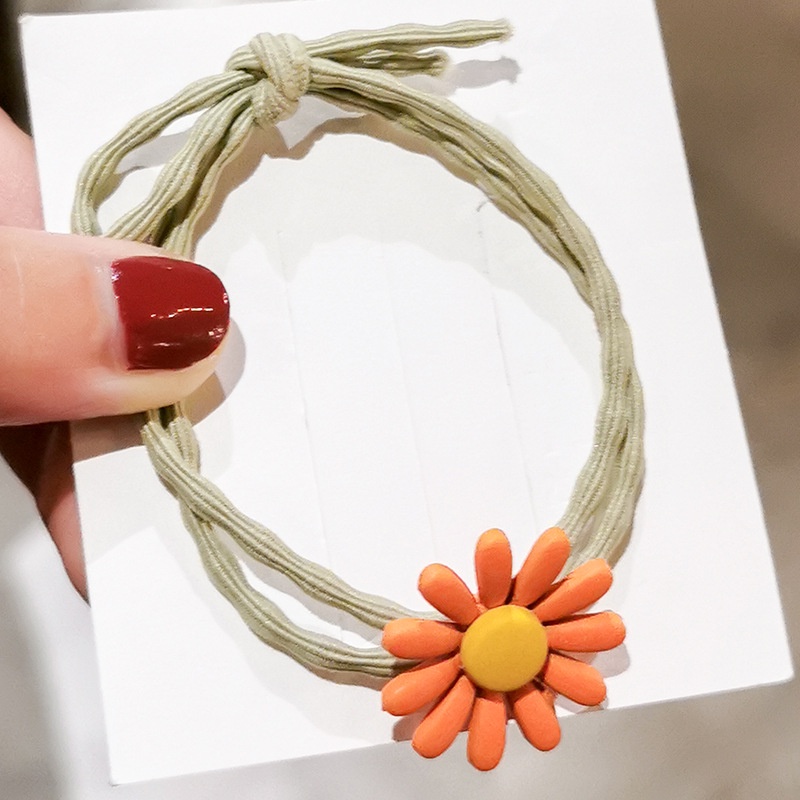 Dây Cột Tóc Hoa Cúc Hàn Quốc Siêu Bền Co Giãn Hai Lớp - Dây Buộc Tóc Siêu Bền Cho Bé
