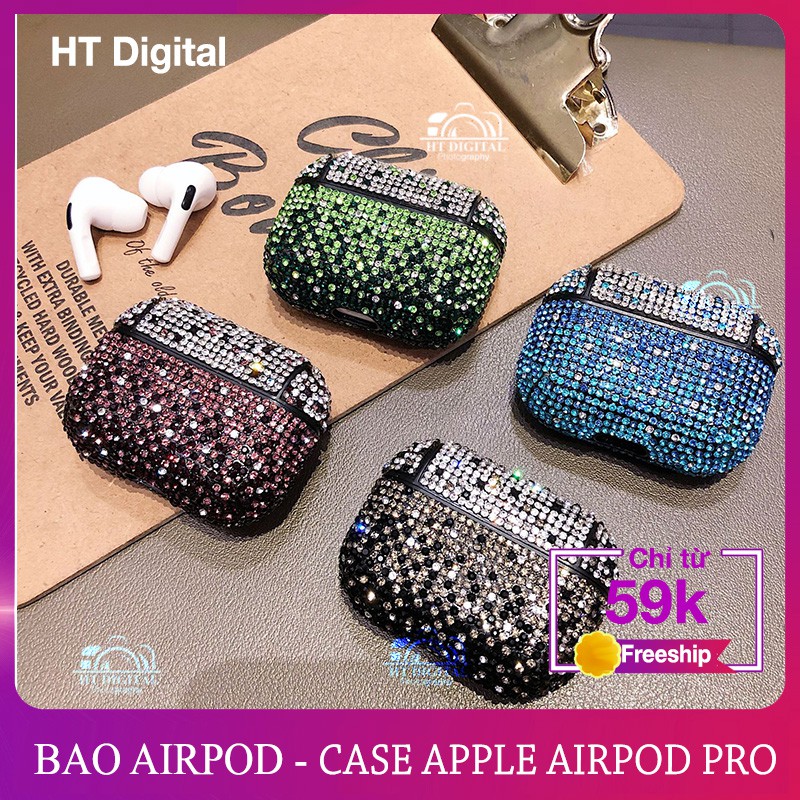 Bảo Vệ Case Tai Nghe Airpods Pro Đính Đá Thời Trang Chống Sốc CV114