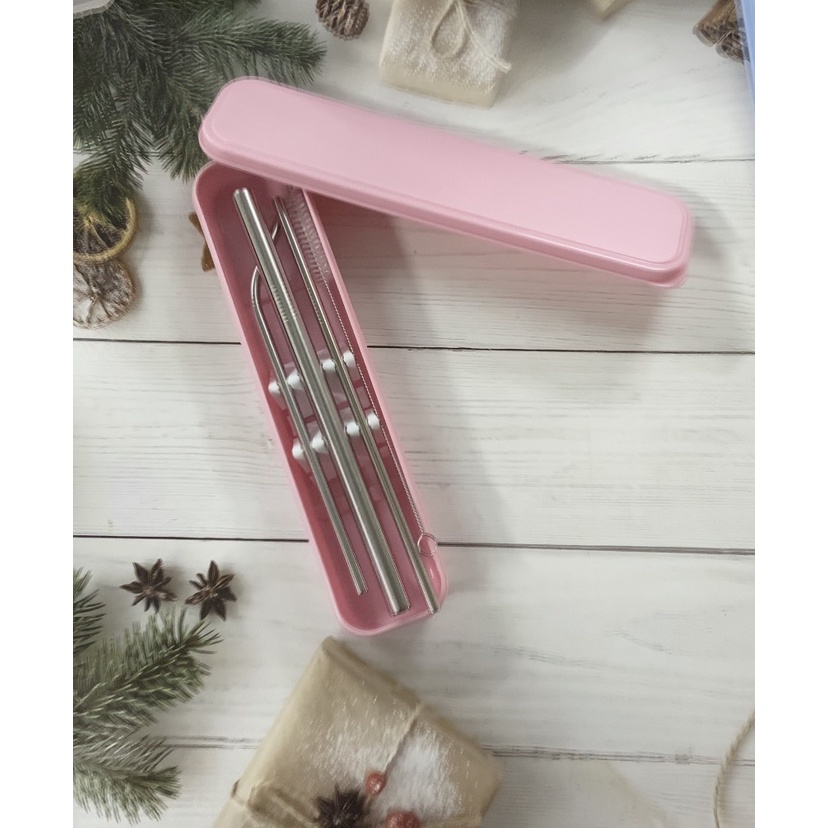 Bộ ống hút inox 304 không gỉ, thân thiện môi trường, tái chế sử dụng nhiều lần