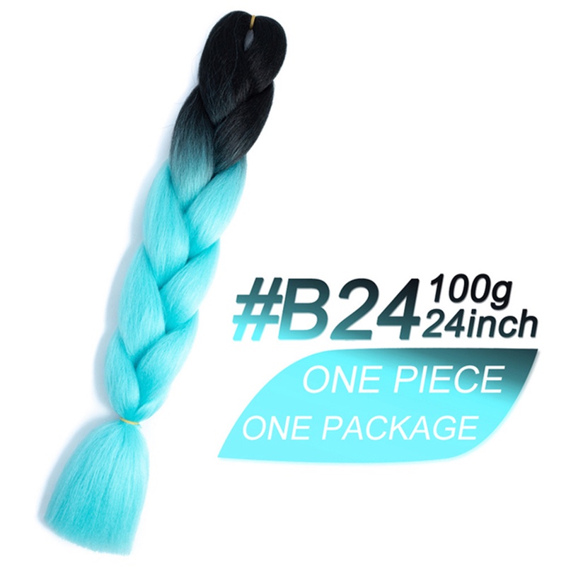 Tóc giả thắt bím 24 inch nhiều màu sắc gradient sành điệu thời trang cho nữ