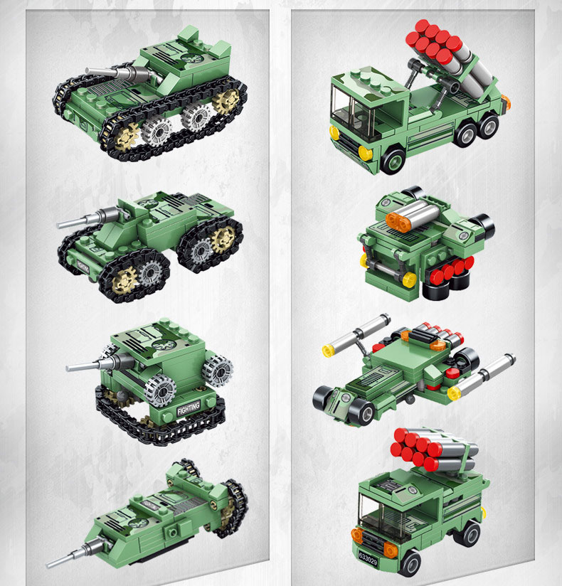 Đồ chơi lắp ráp Kiểu Lego cho bé trai Robot và Xe Tank 8 trong 1 với 832 chi tiết có thể ráp thành 25 kiểu khác nhau