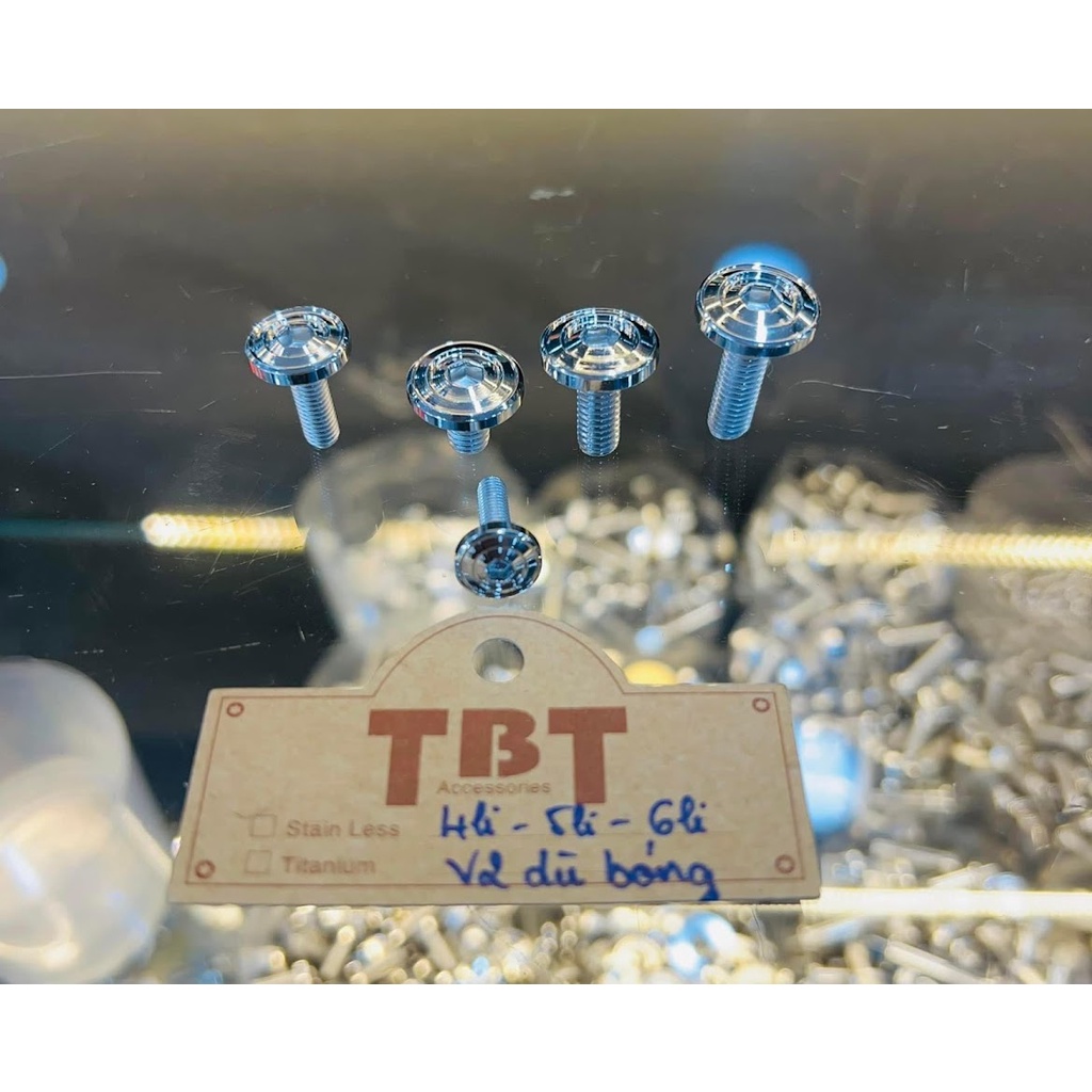 Bộ 4 ốc 6li TBT gắn dè sau ex150 inox 304 bảo hành trọn đời