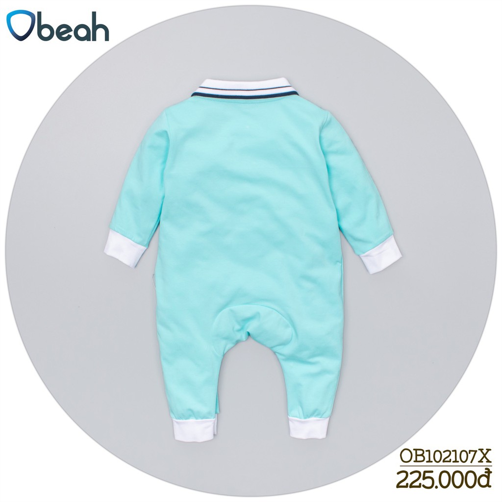 Body cho bé trai, Bộ body polo màu xanh da trời chất liệu cotton organic Fullsize 59 đến 90 cho bé yêu từ 0 đến 24 tháng