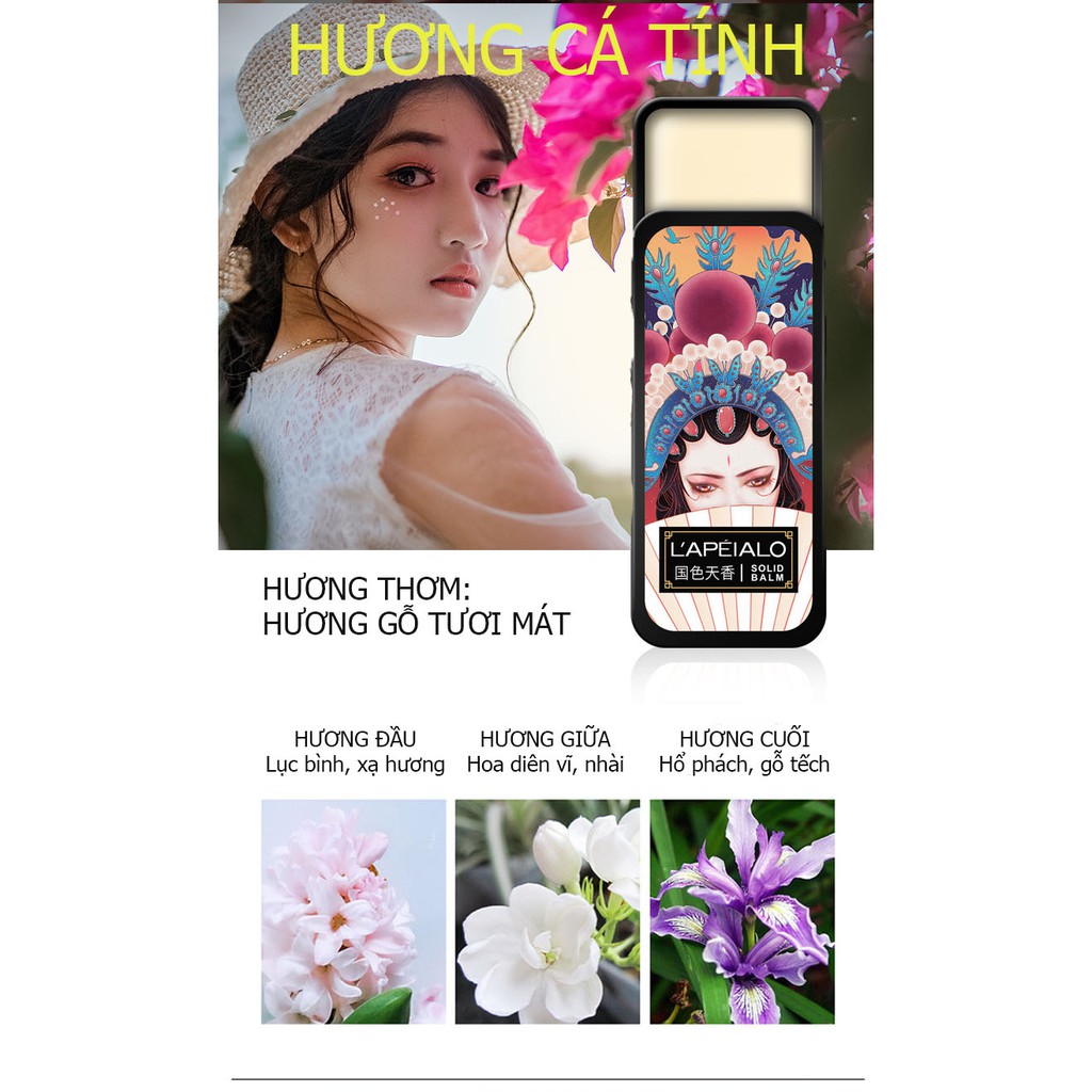 Nước hoa khô nữ, dầu thơm khô hiệu 3 cô gái Lapeialo hương thơm mát ngọt dịu 3 mùi hương khác nhau 1 set 3 hộp