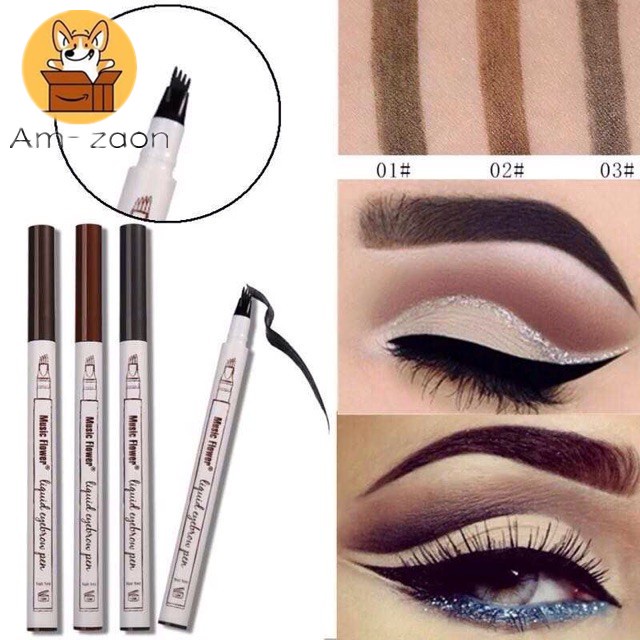 Bút Kẻ Lông Mày 4 Màu Tùy Chọn Nhanh Khô Lâu Trôi Tiện Dụng