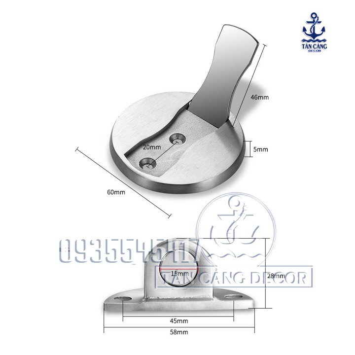 Chặn cửa cao cấp SUS 304 - Màu Bạc