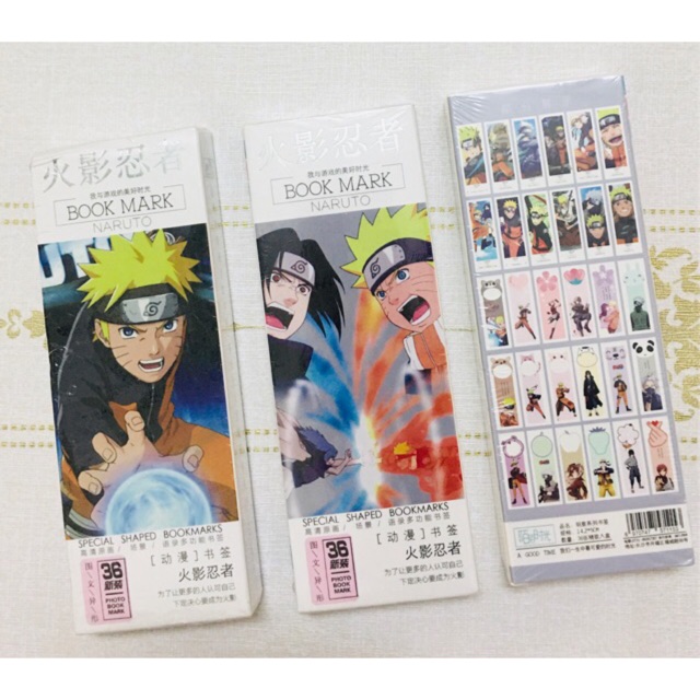 Bộ 36 bookmark anime naruto,đánh dấu trang anime naruto