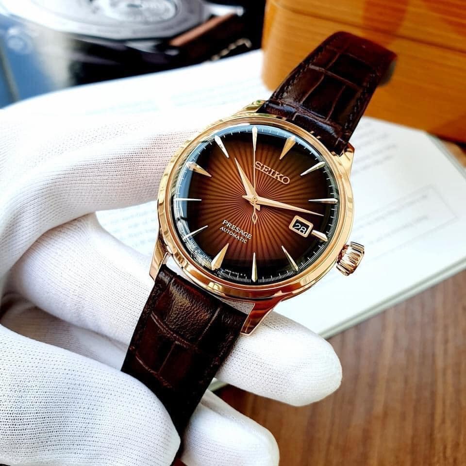 Đồng hồ nam Seiko Cocktail SRPB46 mặt dial chải tia tuyệt đẹp (cocktail) thân mạ vàng