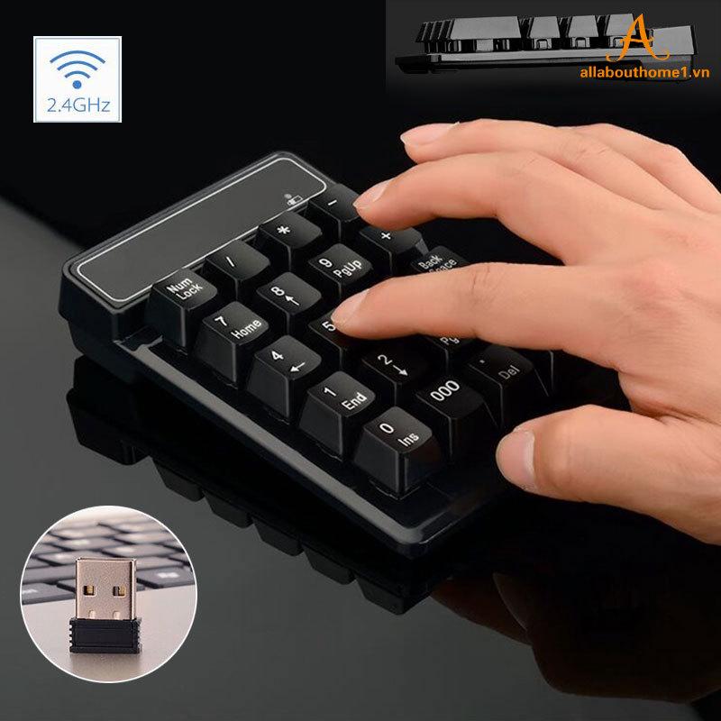 Bàn phím số không dây chống nước 19 phím 2.4G cho máy tính