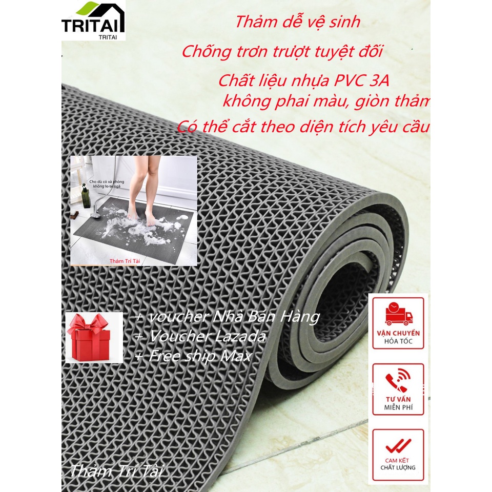 Thảm nhựa lưới chống trơn trượt khổ 0.9mX1m, thảm nhựa chống trơn- Phân Phối Thảm Bền Đẹp Trí Tài