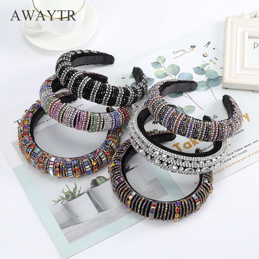 Băng đô cài tóc đính đá thanh lịch cho nữ