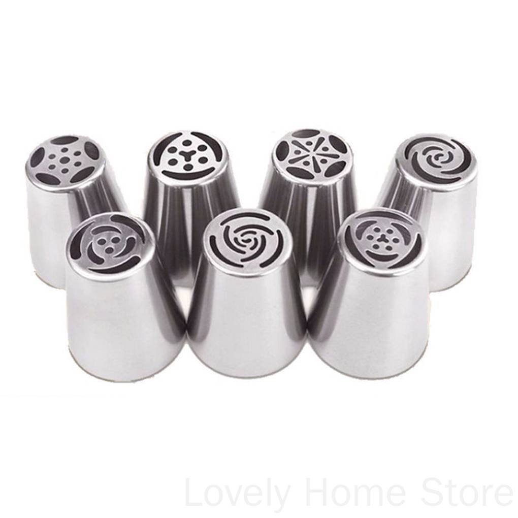 Set 7 Đuôi Bắt Bông Kem Trang Trí Bánh Bằng Thép Không Gỉ