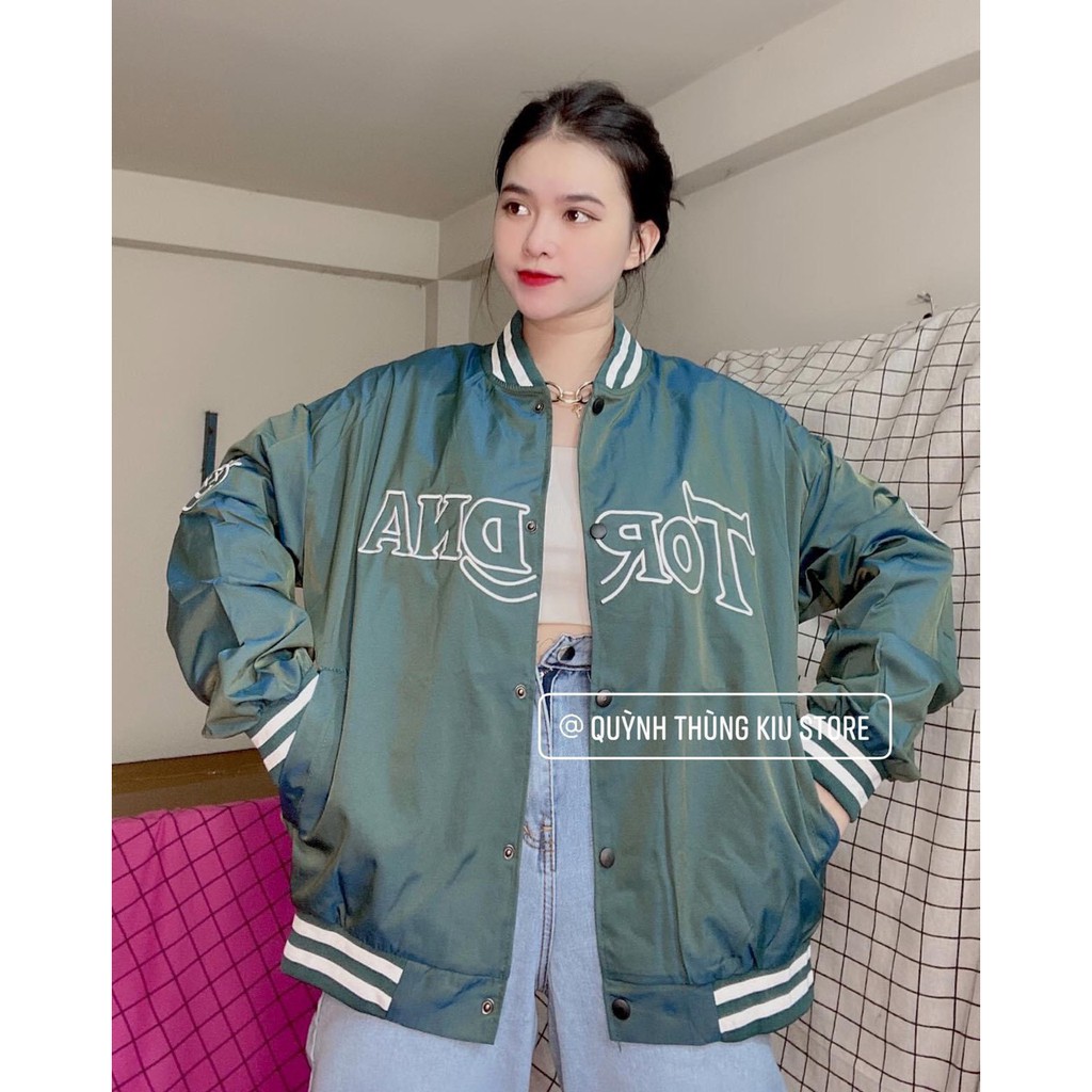 Áo khoác gió bomber 💖FREESHIP💖 Áo bomber nữ màu xanh siêu lạ AD46 | BigBuy360 - bigbuy360.vn