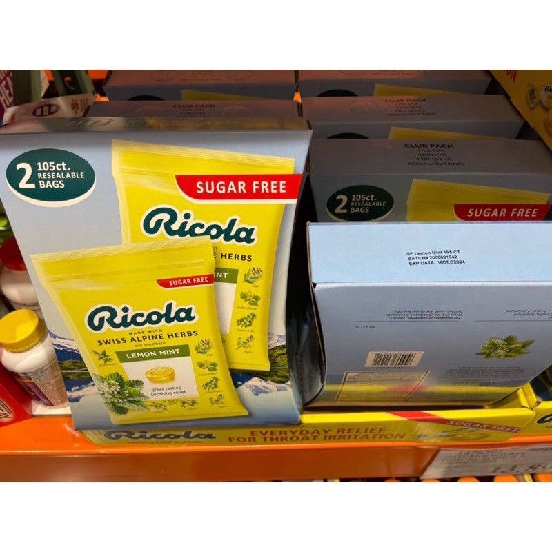 Kẹo ho thảo dược không đường Ricola sugar free 105 viên EDS Hàng Mỹ