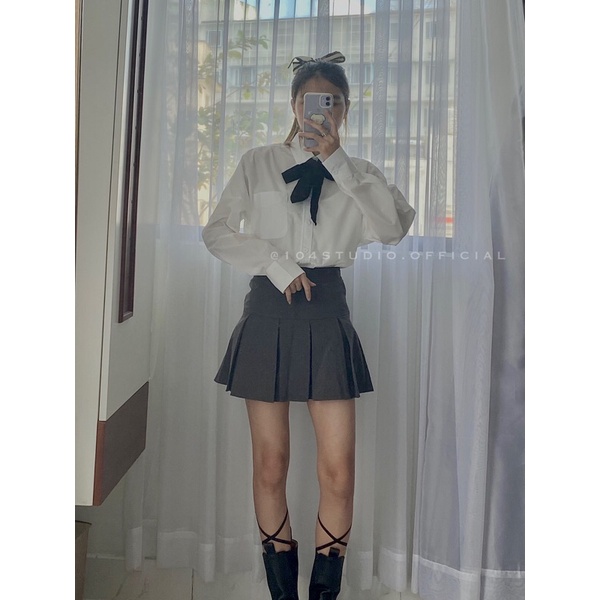 Áo sơ mi oversize tay dài có túi