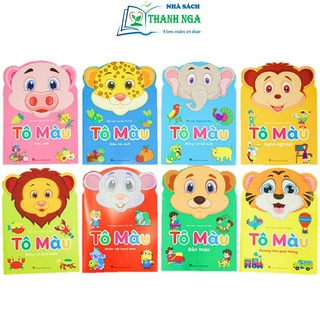 Sách - Bộ 8 Quyển Bé Tô Màu Theo Chủ Đề - Túi 8 Quyển Tô Màu Gấu phát triển sự sáng tạo cho bé
