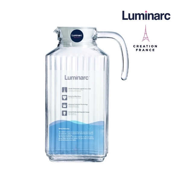 [Mã BMBAU50 giảm 7% đơn 99K] Bình Nước Thuỷ Tinh Luminarc Quadro 1.7L- LUQUG2668