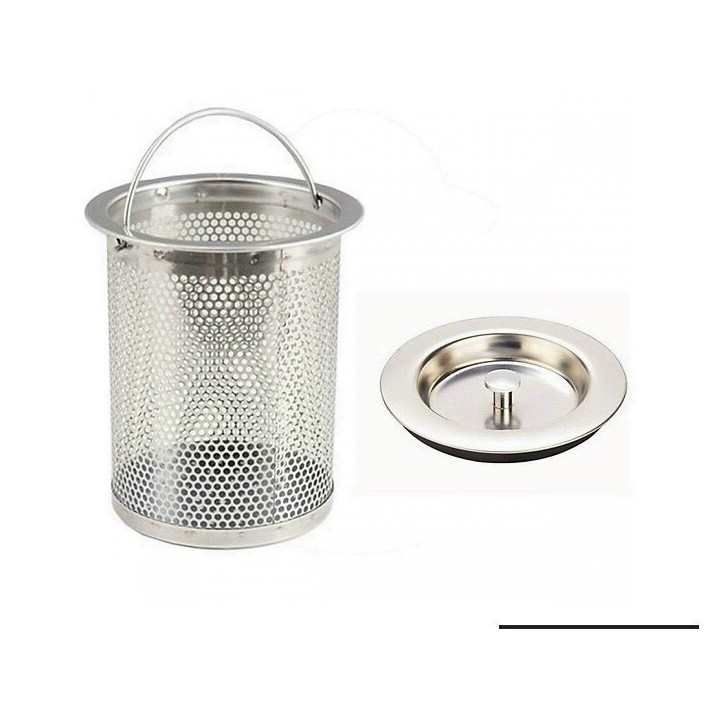 Lọc rác bồn rửa bát inox có nắp đậy