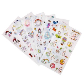 Combo 6 Miếng Dán Trang Trí Sticker Trang Trí Sticker Ngựa Unicorn Ngộ Nghĩnh Phong Cách Hàn Quốc Dễ Thương