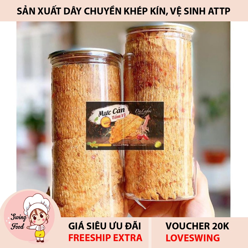 Mực Cán Tẩm Gia Vị 💖 FREESHIP 💖 Mực khô miếng to dày chuẩn vị Nha Trang thịt tươi thật thơm ngon - không tanh